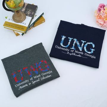 Embroidered College Floral Letter Hoodie - University Freshman Gift