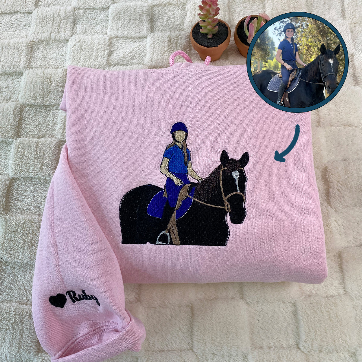 Embroidered Horse Lovers Hoodie - Equestrian Gift Sweatshirt