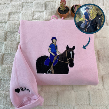 Embroidered Horse Lovers Hoodie - Equestrian Gift Sweatshirt