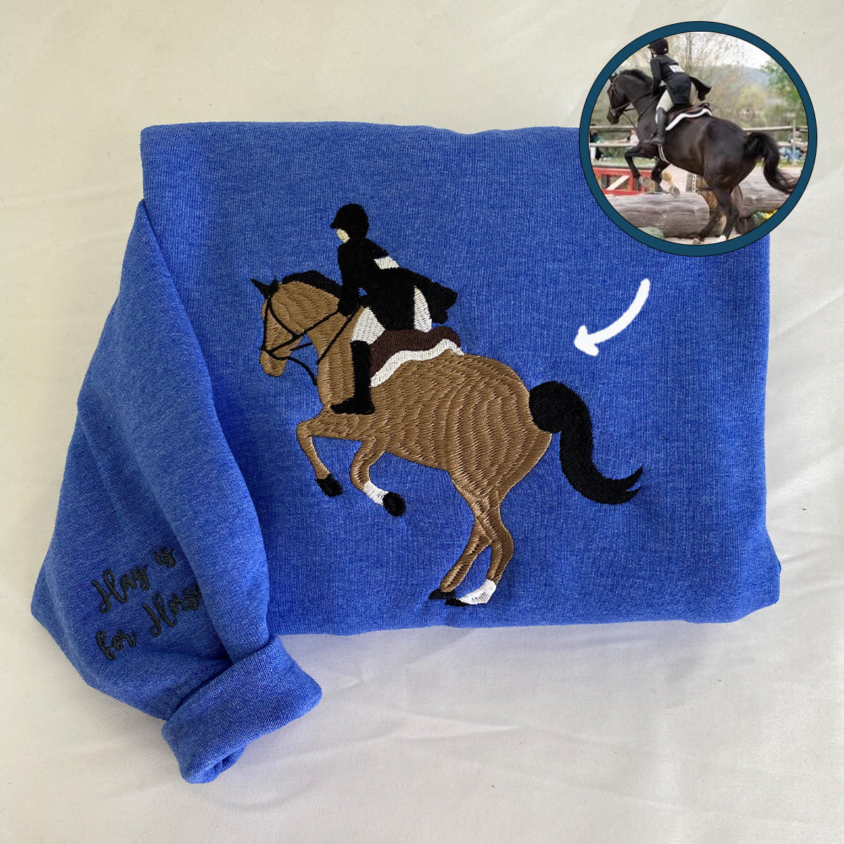 Embroidered Horse Lovers Hoodie - Equestrian Gift Sweatshirt