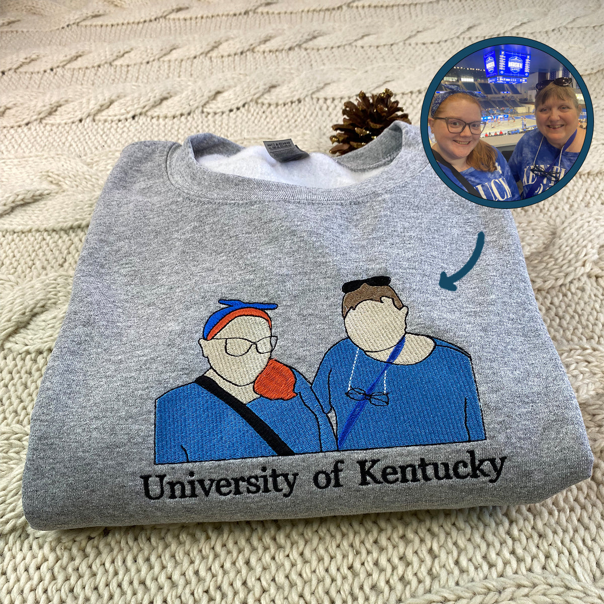 Embroidered Best Friends Hoodie with Photo & Name - Friendship Gift