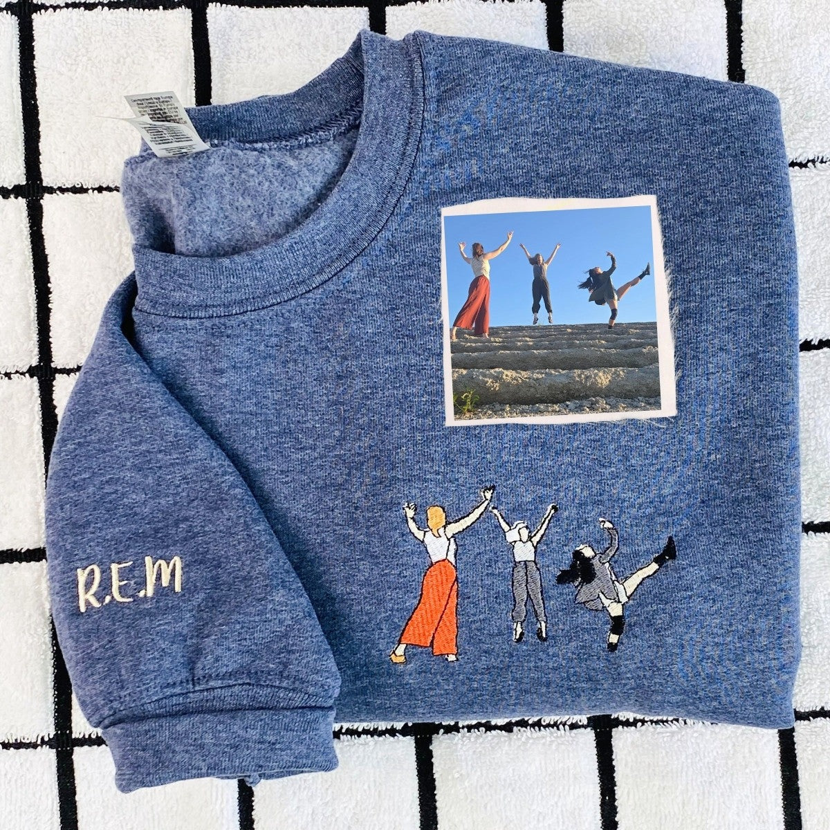 Embroidered Best Friends Hoodie with Photo & Name - Friendship Gift