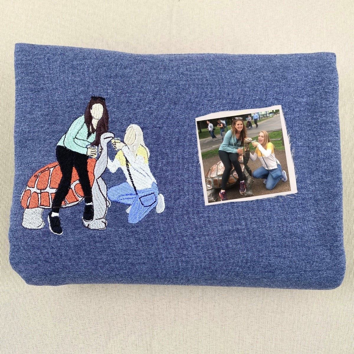 Embroidered Best Friends Hoodie with Photo & Name - Friendship Gift