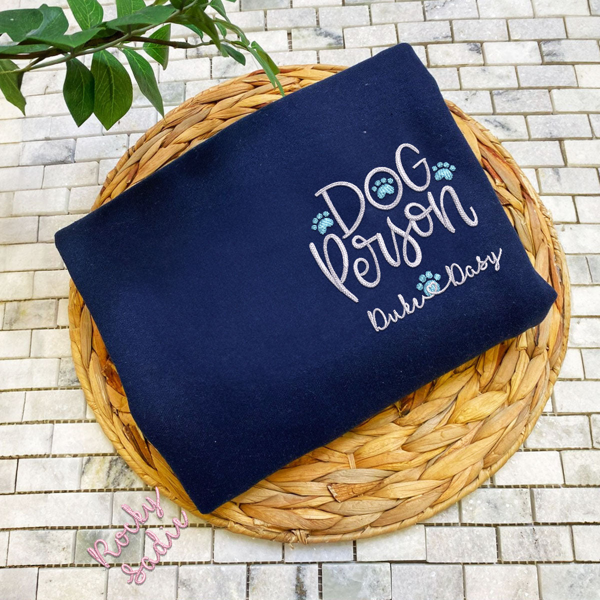 Embroidered Dog Person Sweatshirt with Pet Names - Dog Lover Gift