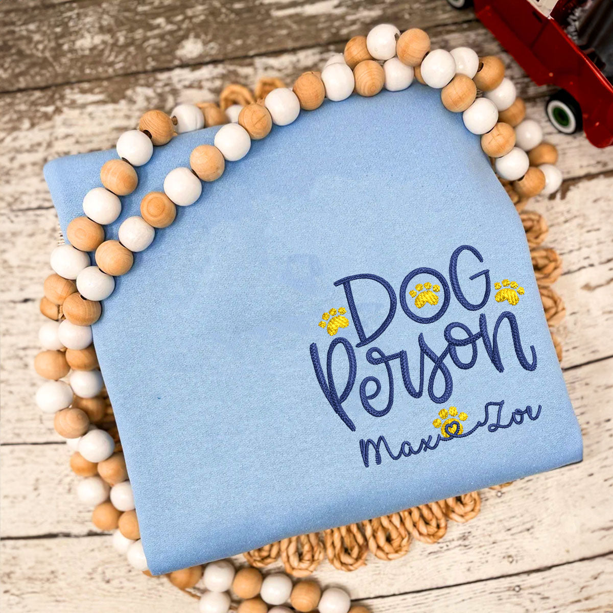 Embroidered Dog Person Sweatshirt with Pet Names - Dog Lover Gift