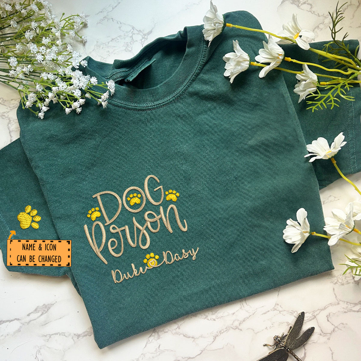 Embroidered Dog Person T-Shirt with Pet Names - Dog Lover Gift