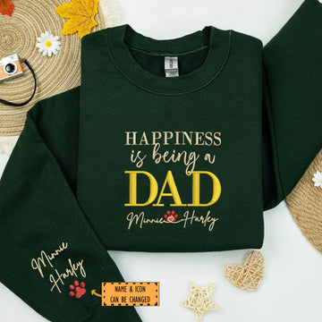 Embroidered Dad Sweatshirt with Kids Names - Personalized Father's Day Gift