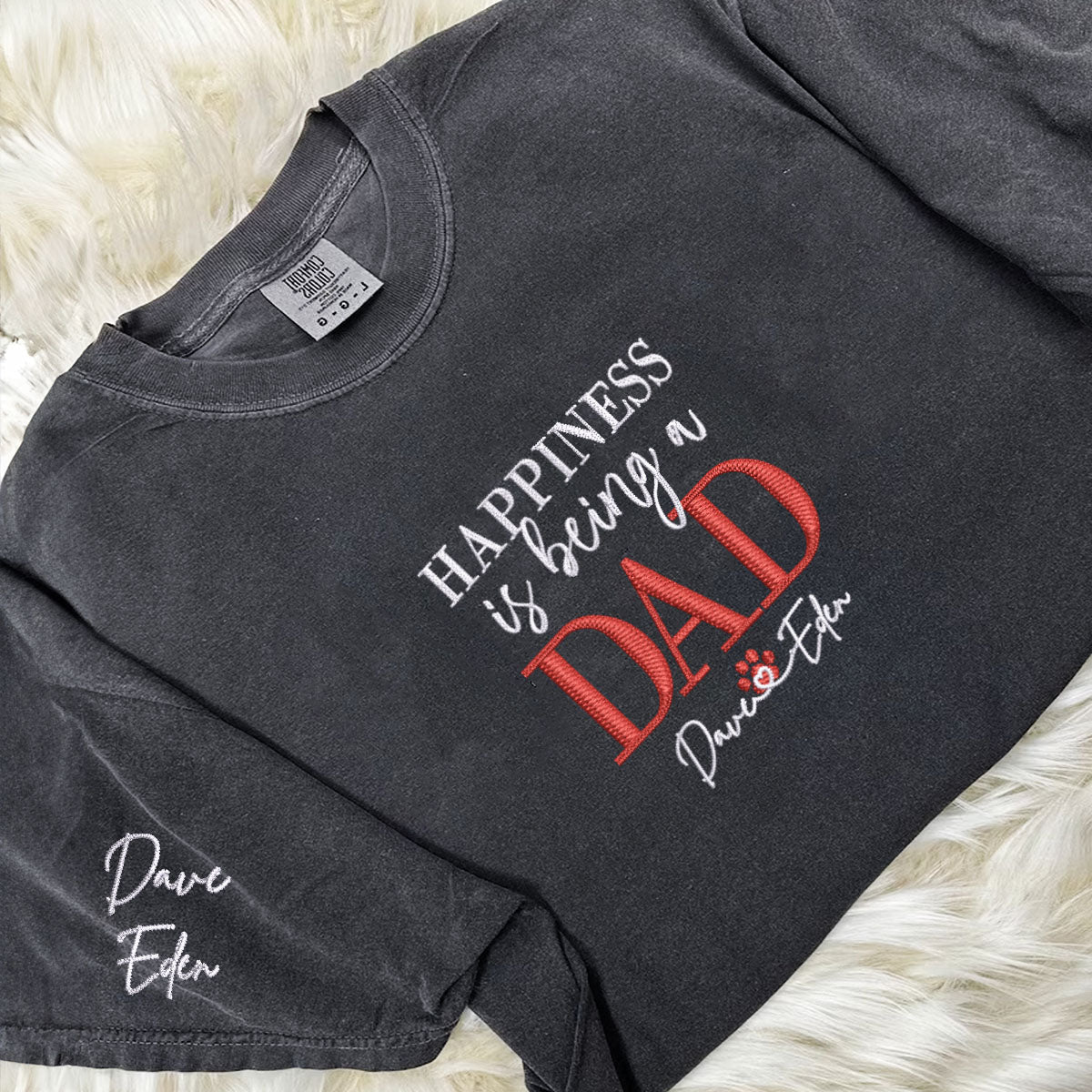 Embroidered Dad T-Shirt with Kids Names - Personalized Father's Day Gift