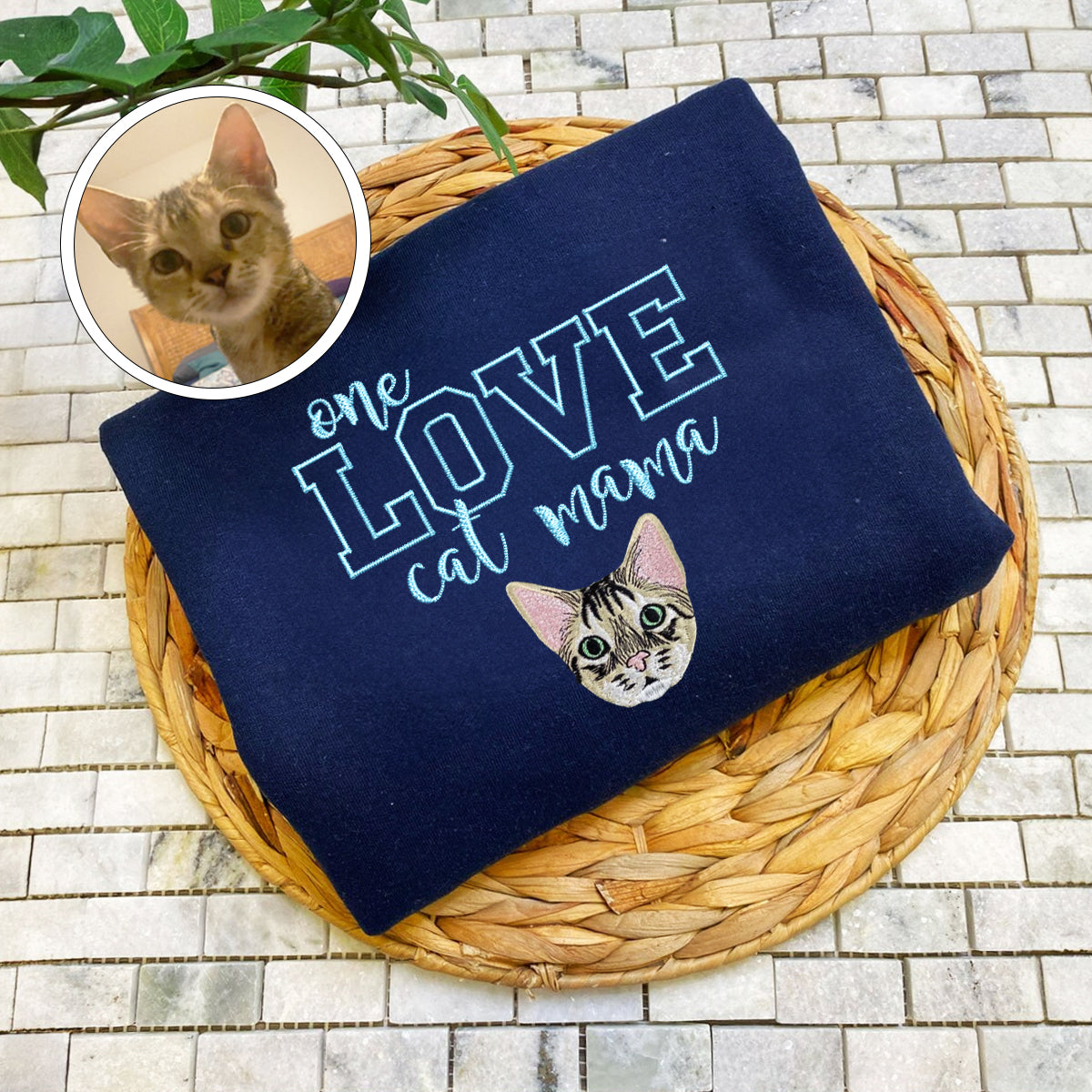 Embroidered One Love Cat Mama Hoodie - Cat Mother Gift
