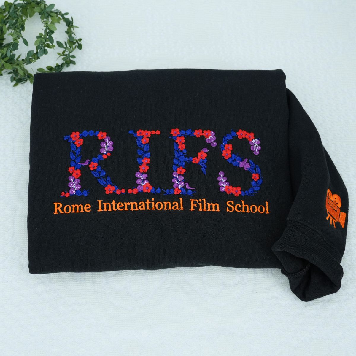 Embroidered College Floral Letter Hoodie - University Freshman Gift