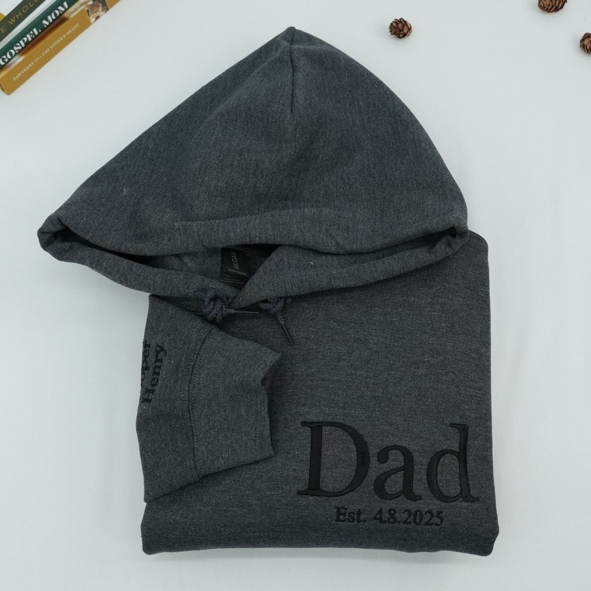 Embroidered Dad Est Year Hoodie - Father's Day Gift