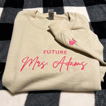 Embroidered Future Mrs Hoodie - Engagement Gift for Bride