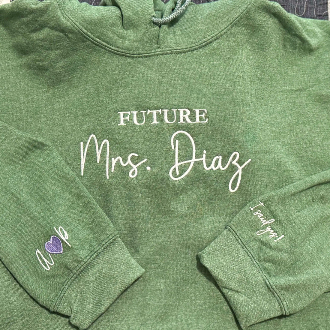 Embroidered Future Mrs Hoodie - Engagement Gift for Bride