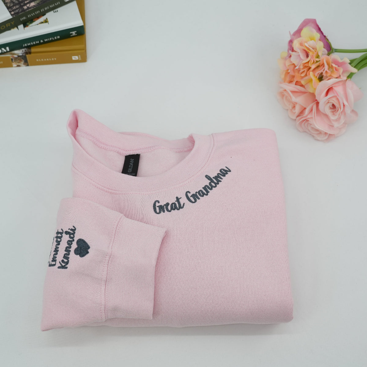 Embroidered Grandma Sweatshirt with Grandkids Names - Grandmother Gift