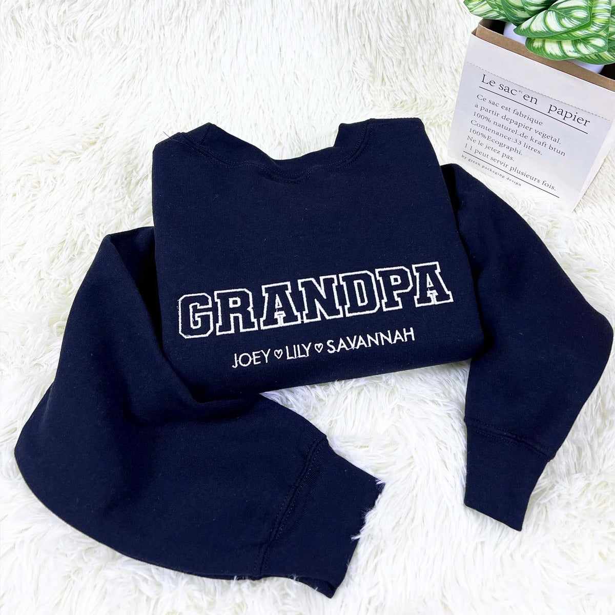 Embroidered Grandpa Hoodie with Kids Names & Est Year - Father's Day Gift