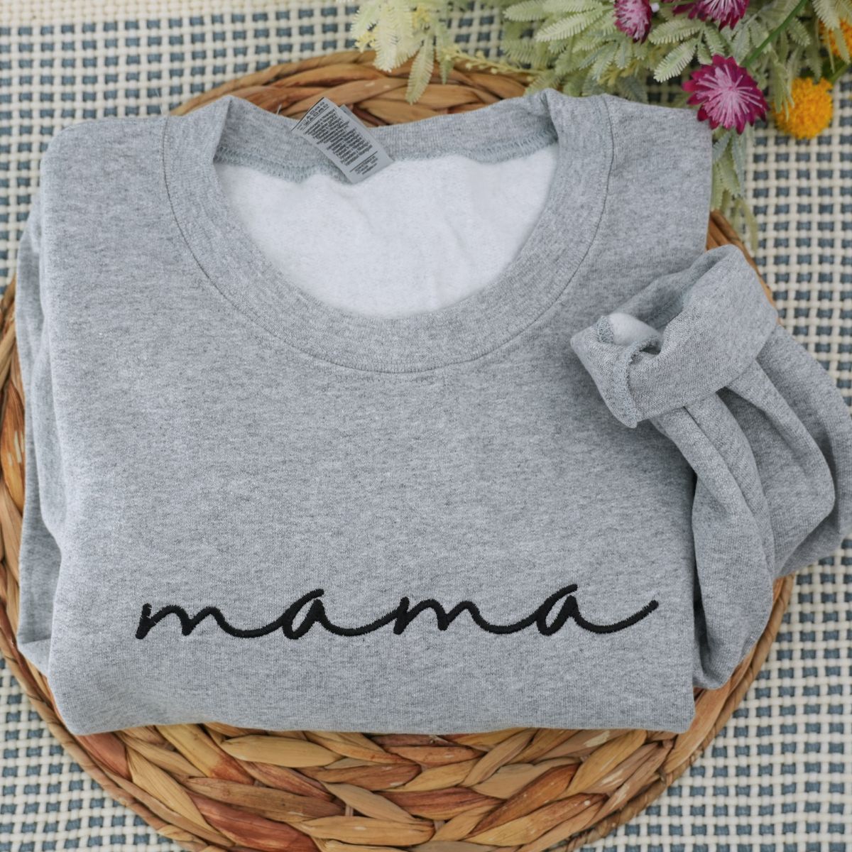 Embroidered Mama Hoodie with Kids Names on Sleeve - Mother's Day Gift