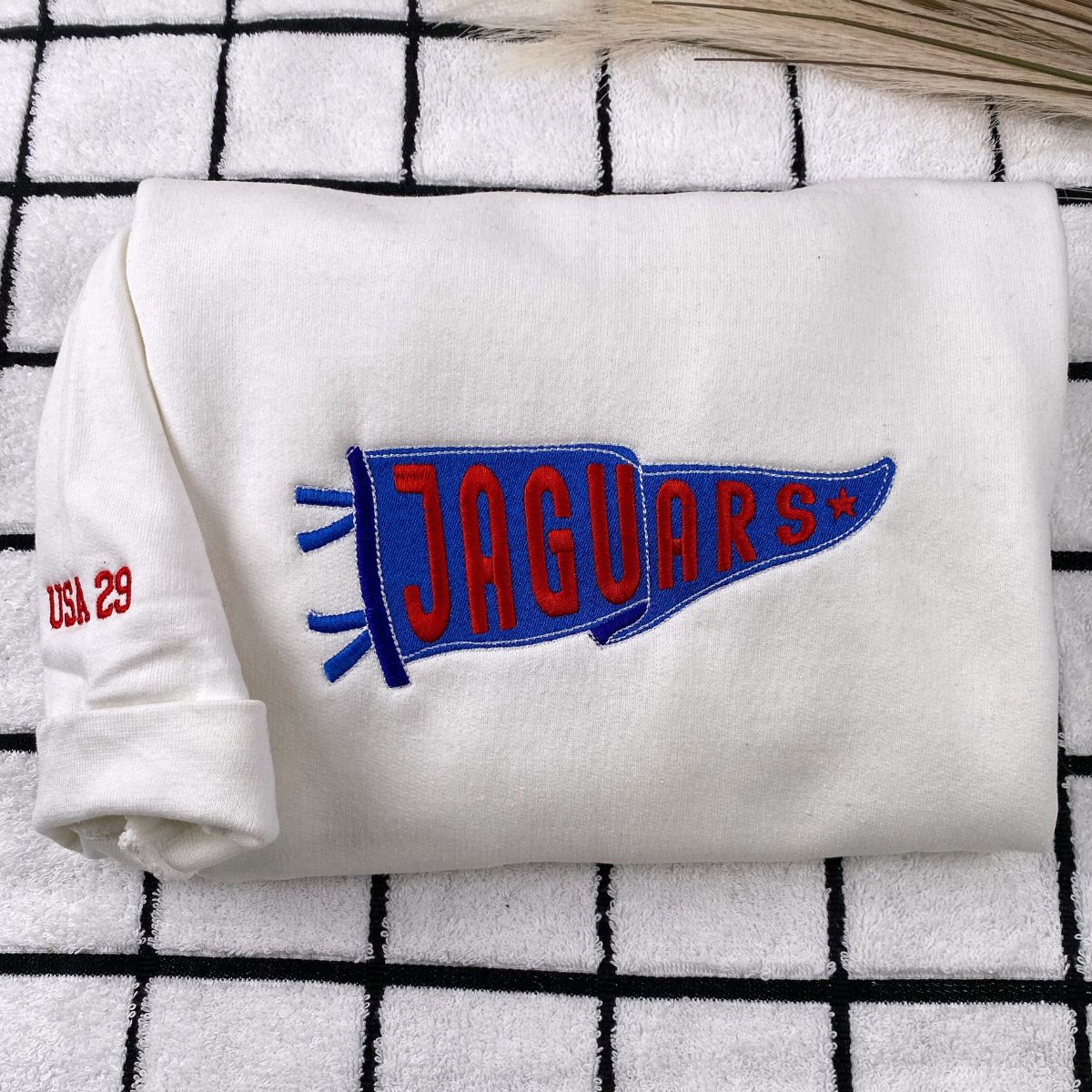 Embroidered Sports Team Pennant Hoodie - Team Name Gift