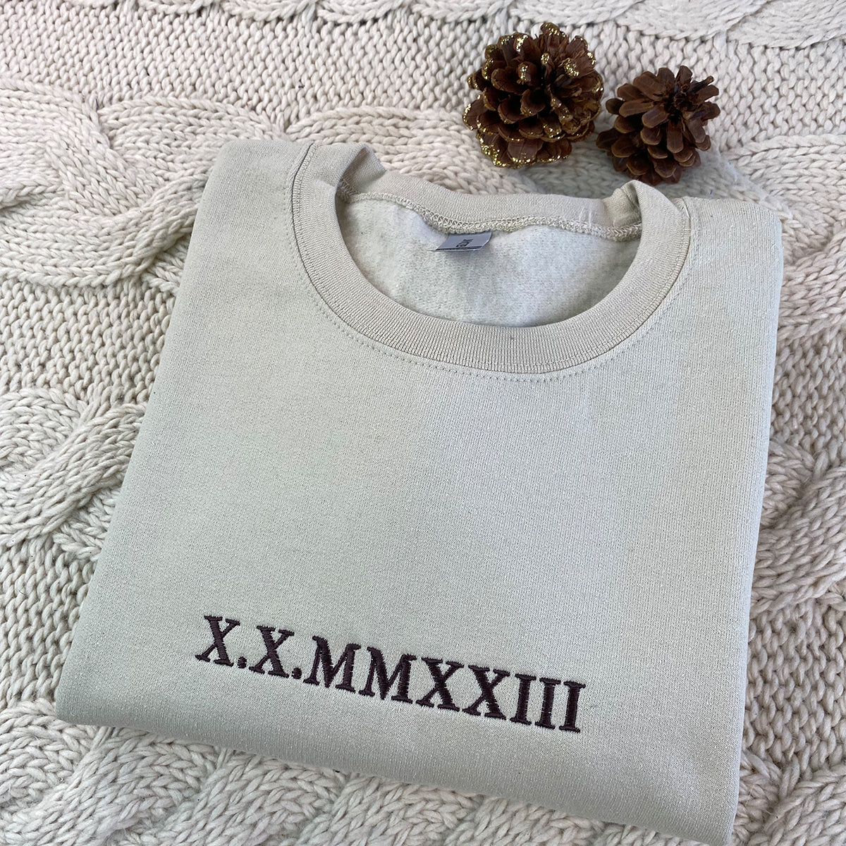 Embroidered Anniversary Hoodie with Roman Numeral Date - Couple Gift