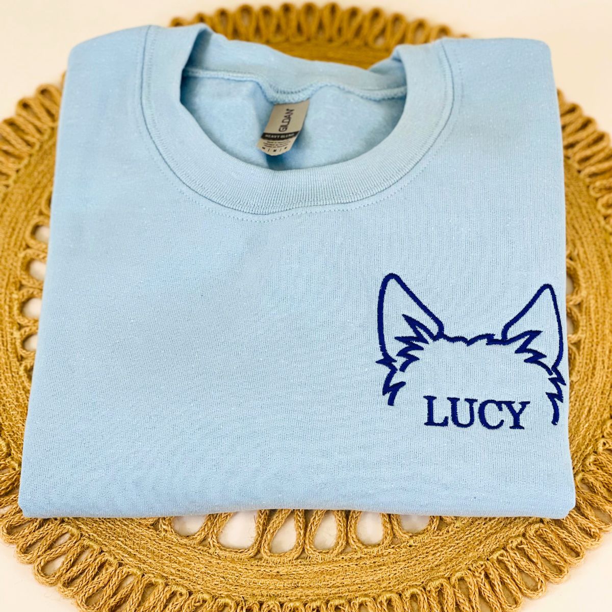 Embroidered Dog Ears Hoodie with Pet Name - Dog Lover Gift