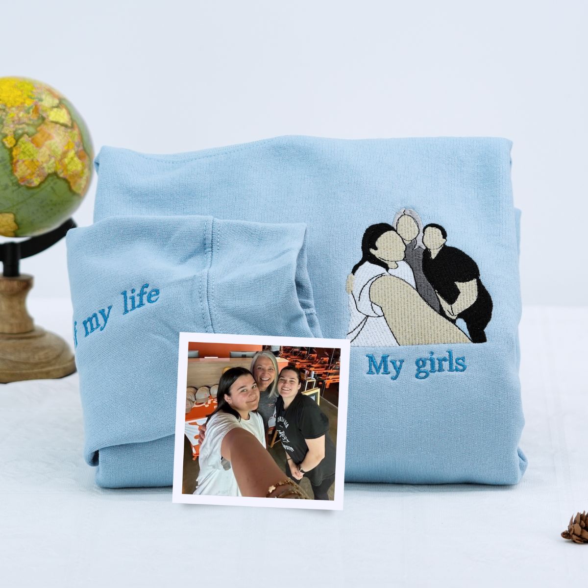 Embroidered Grammy Portrait Hoodie - Grandma Gift