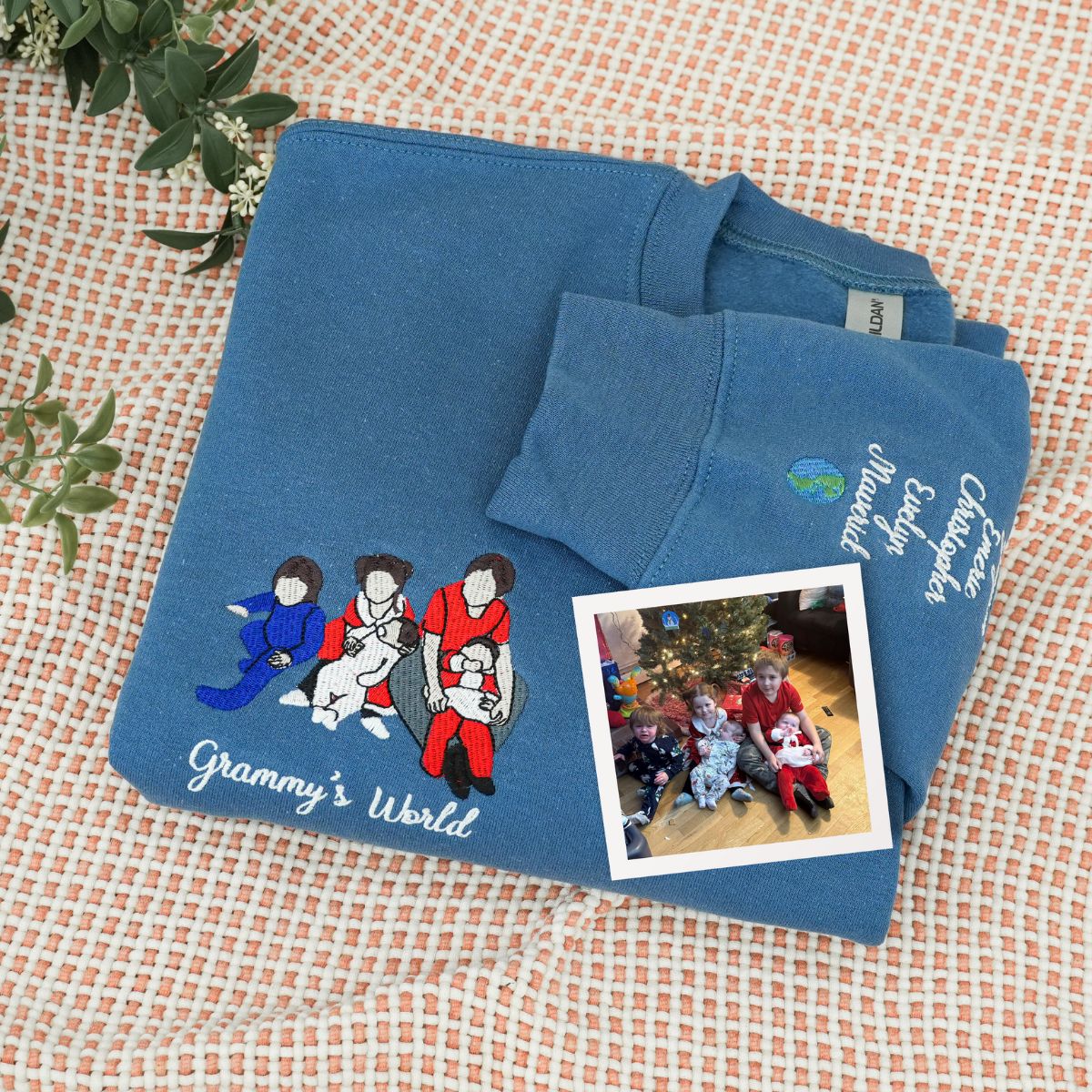 Embroidered Grammy Portrait Hoodie - Grandma Gift
