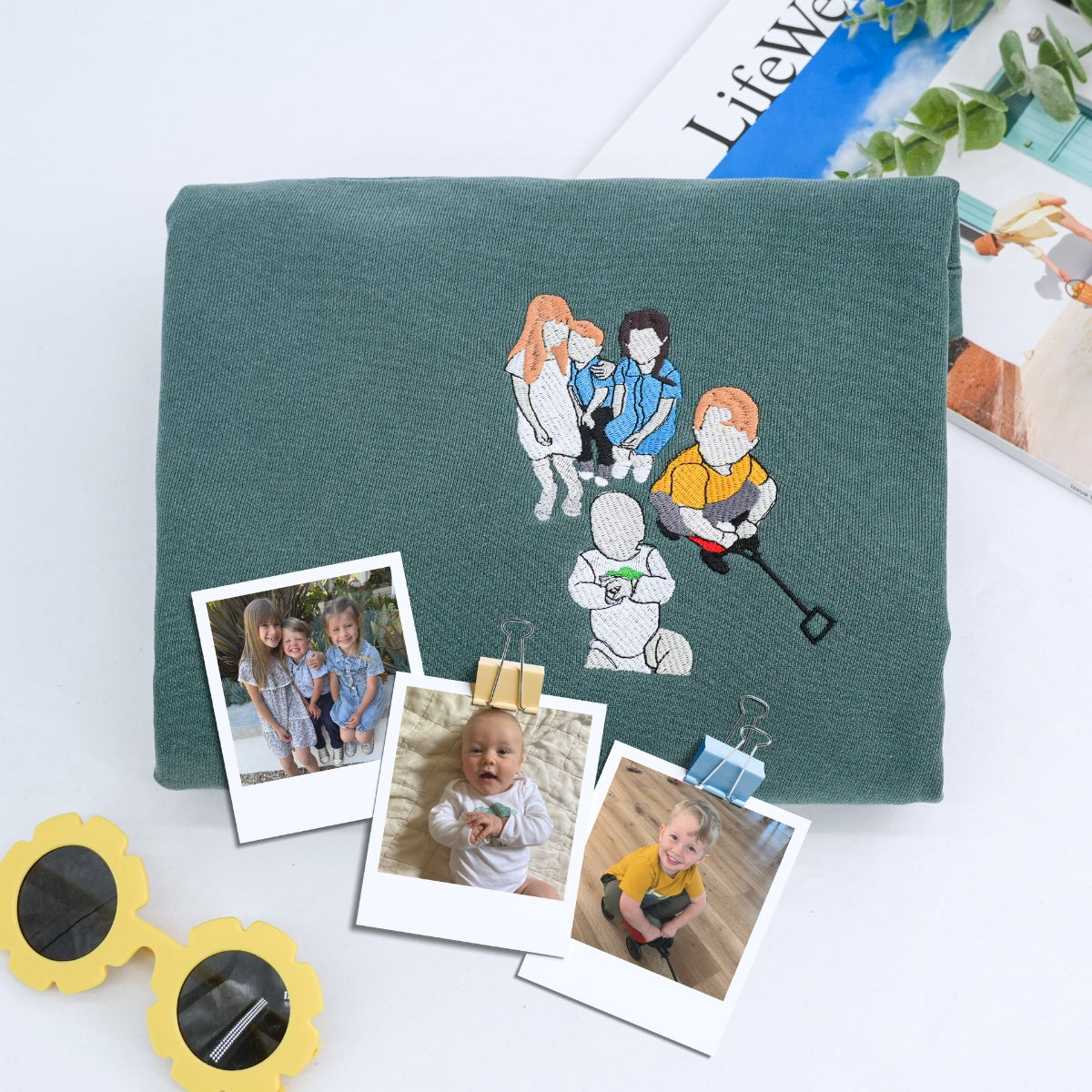 Embroidered Grandson Portrait Hoodie - Grandson Gift