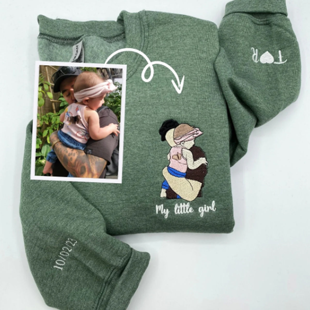 Embroidered Uncle Portrait Hoodie - Uncle Gift